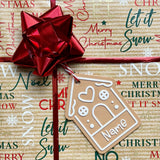 Weihnachtliche Geschenkanhänger mit Namen – Lebkuchen
