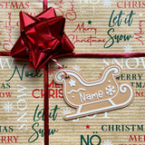 Weihnachtliche Geschenkanhänger mit Namen – Lebkuchen