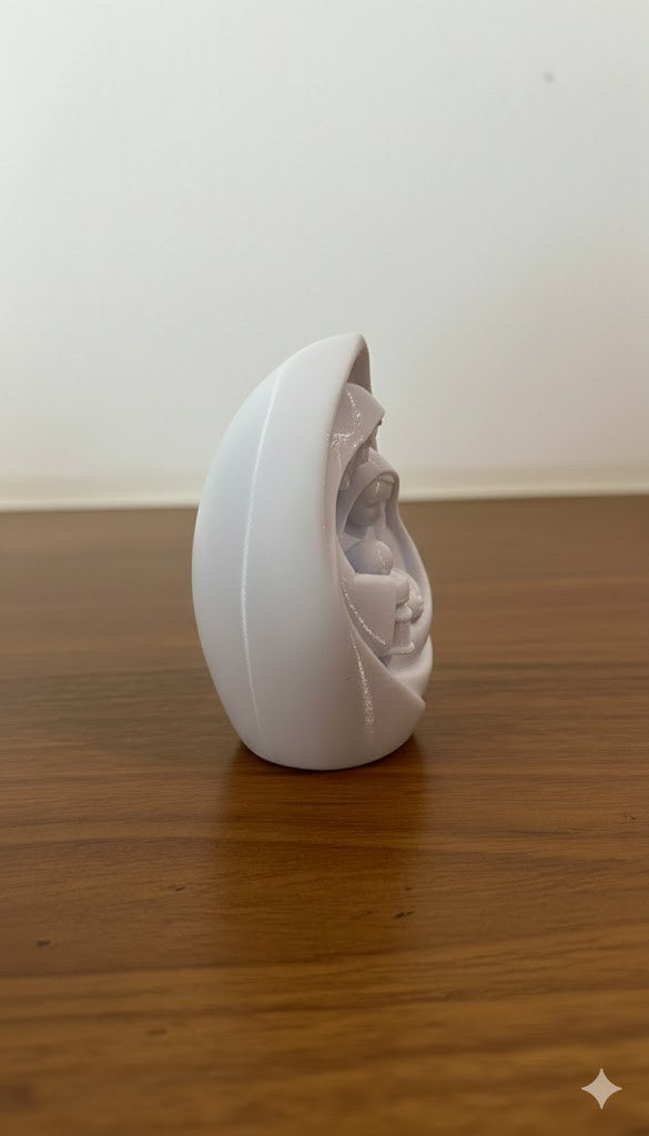 Weihnachtskrippe mit der Heiligen Familie – minimalistische Figur
