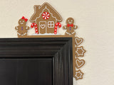 Lebkuchenhaus-Türeckendeko zu Weihnachten, links und rechts