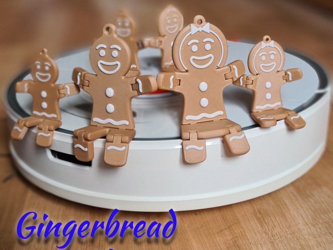 Lebkuchenfrau-Figur zu Weihnachten in Braun und Weiß