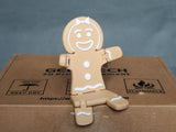 Lebkuchenfrau-Figur zu Weihnachten in Braun und Weiß