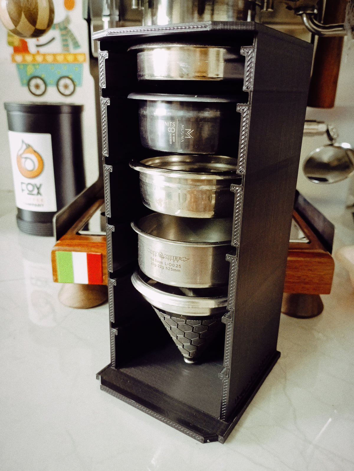 58-mm-Ablage für Siebeinsätze – Espresso-Organizer