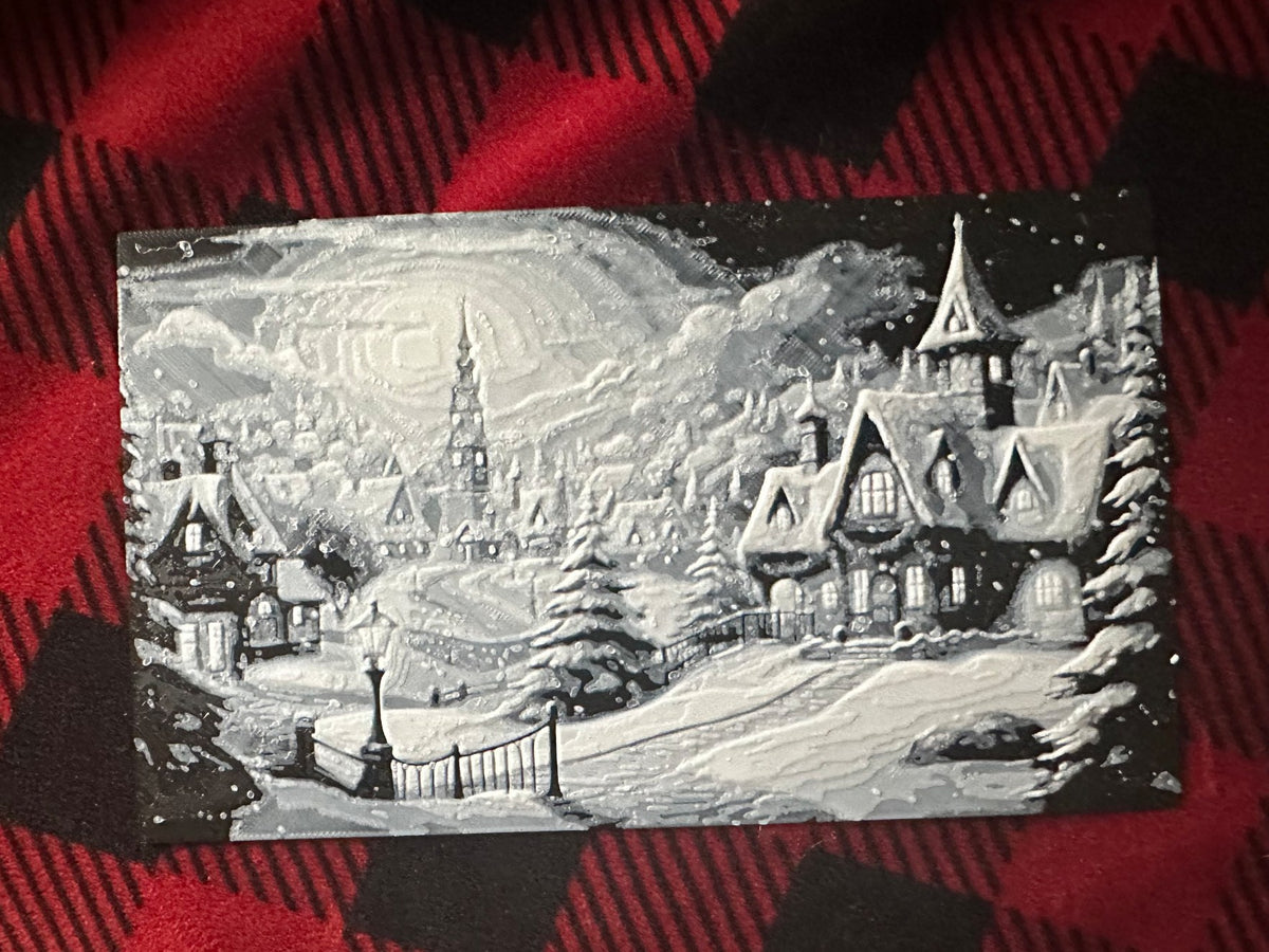 Weihnachtsbild mit Weihnachtsdorf – 200 x 119 mm