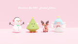 Weihnachtsfiguren-Set mit Schneemann, Weihnachtsbaum, Rentier und Engel