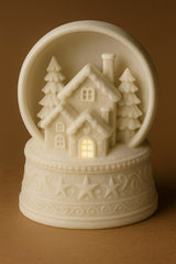 Weihnachtshaus für Teelichter – Winterhaus in Schneekugel