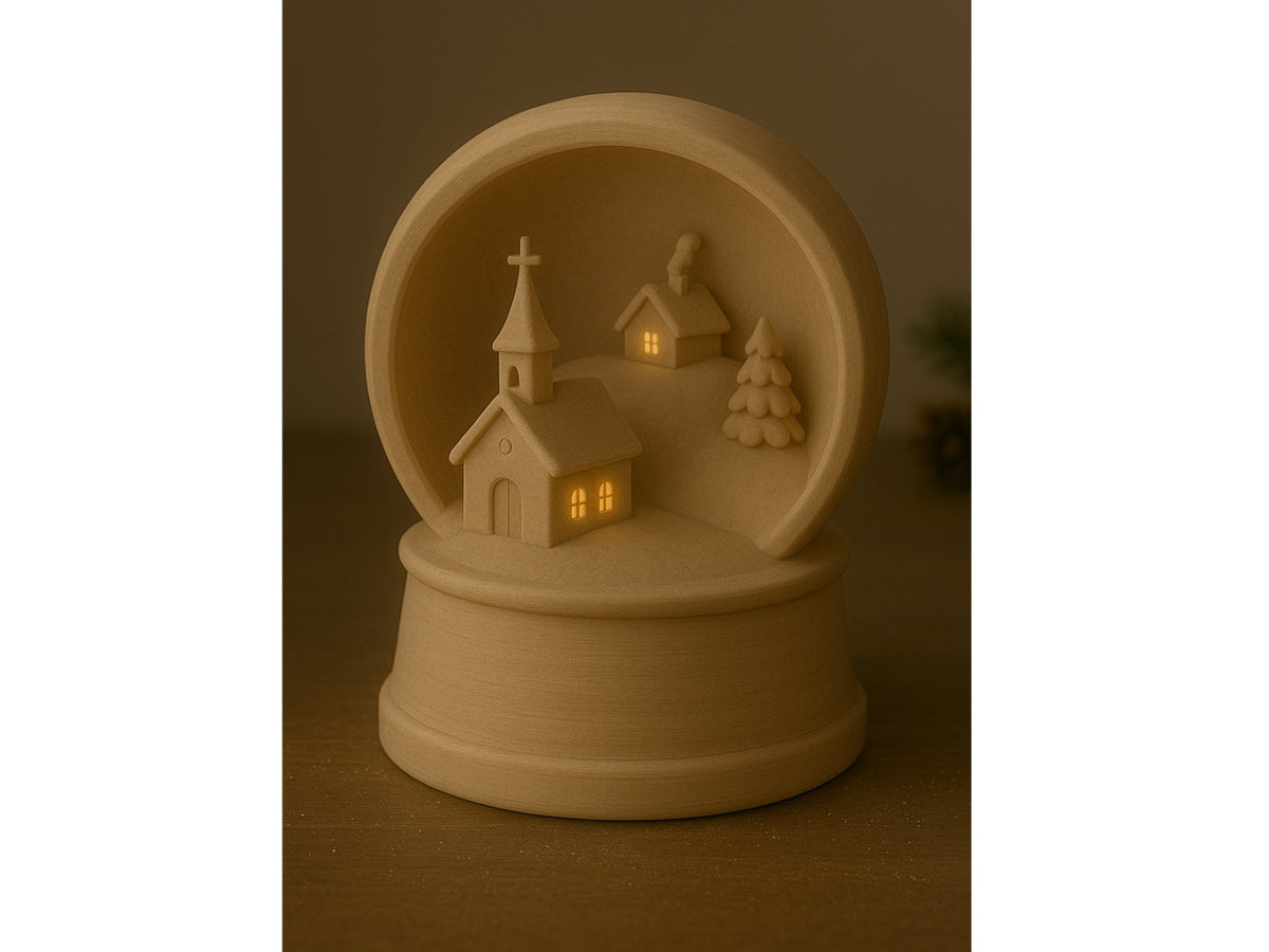 Weihnachtshaus für Teelichter – Winterdorf mit Kirche