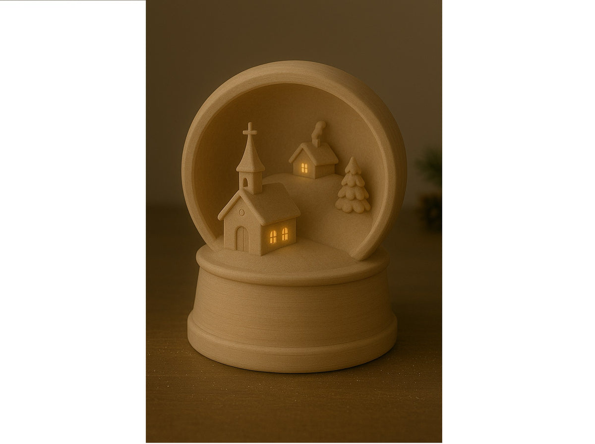 Weihnachtshaus für Teelichter – Winterdorf mit Kirche