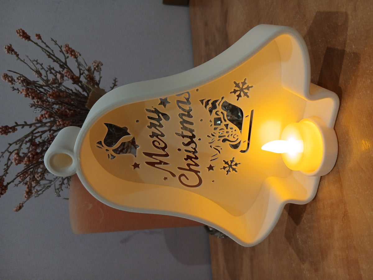 Weihnachtsglocke mit Ausschnitten und LED-Teelicht