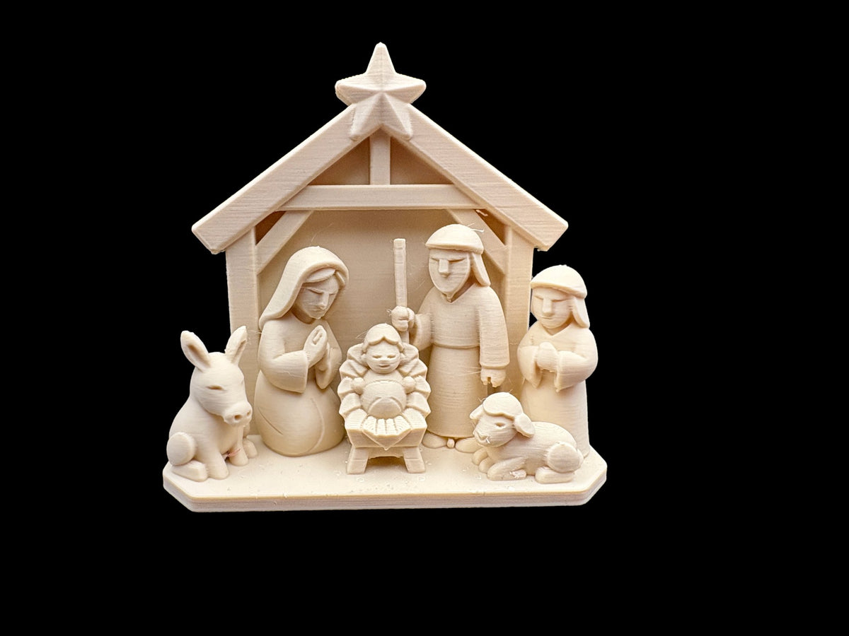 Weihnachtskrippe mit Maria, Josef und Jesuskind