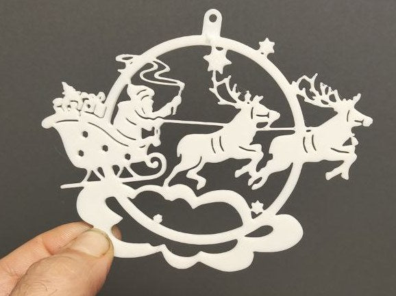 Flache Weihnachtskugel mit Weihnachtsmann