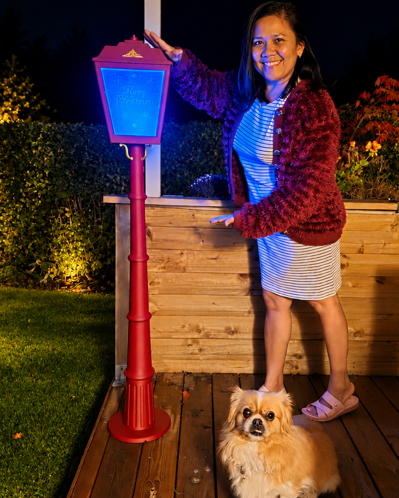 Weihnachtslaterne – Straßenlaterne mit LED-Licht, 140 cm