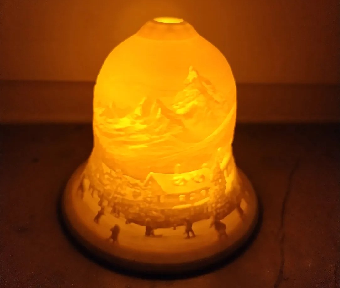 Weihnachtslaterne mit Lithophanie-Motiv