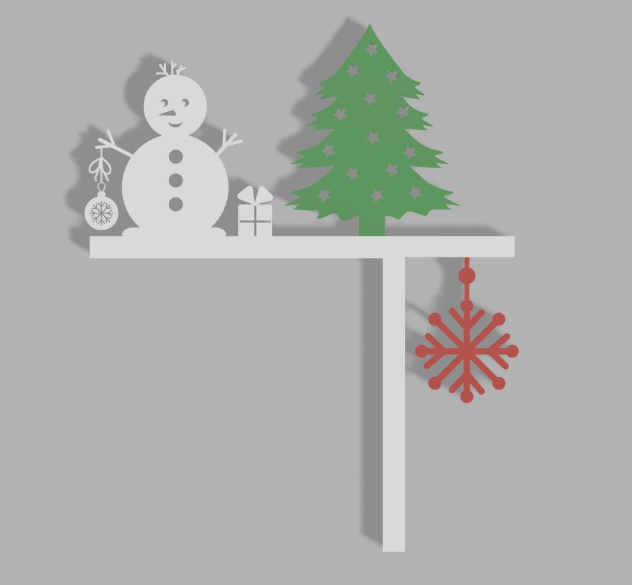 Weihnachtsdeko für die Ecke eines Türrahmens