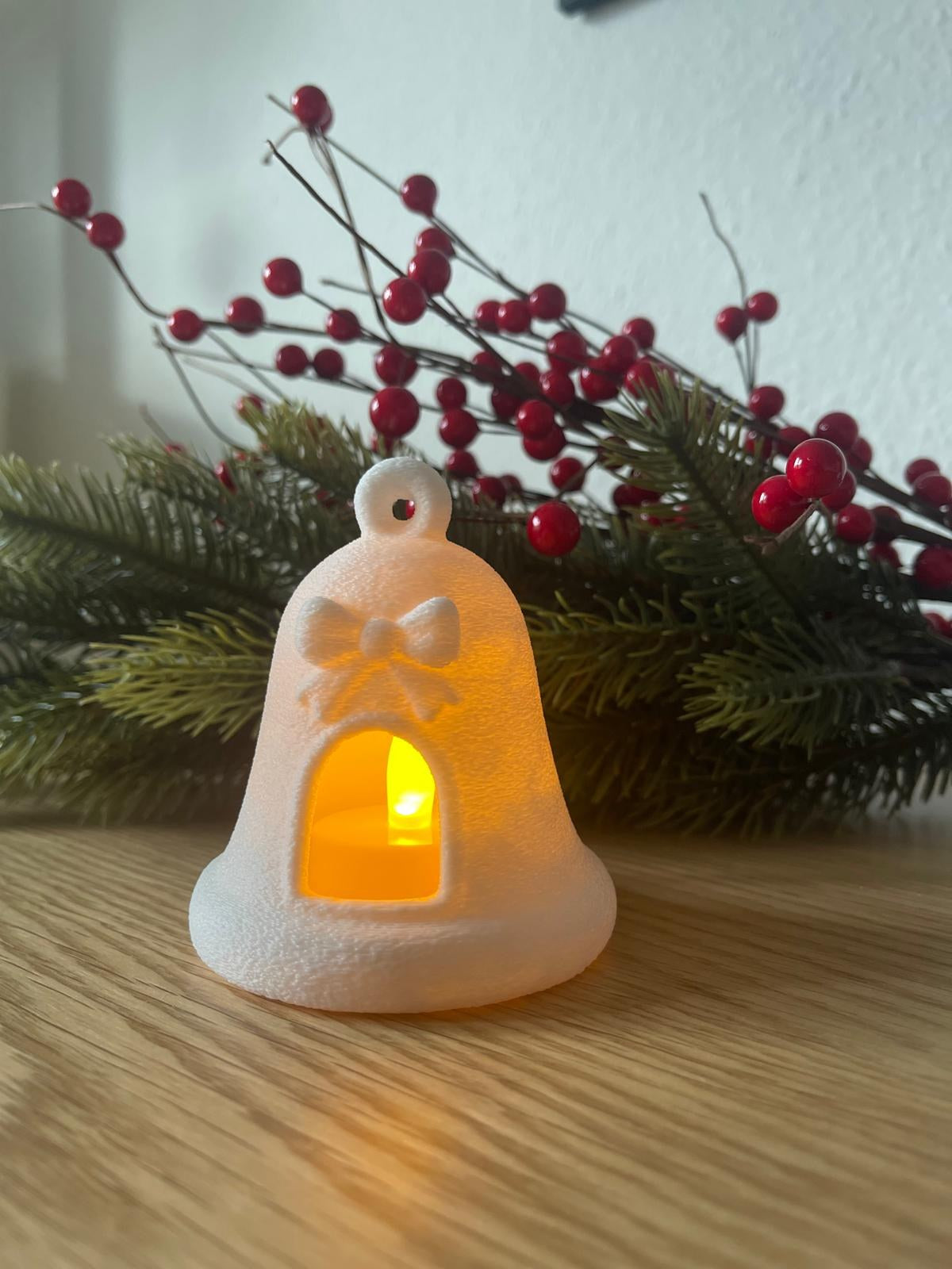 Weihnachtsglocke für LED-Teelichter – Winterdeko