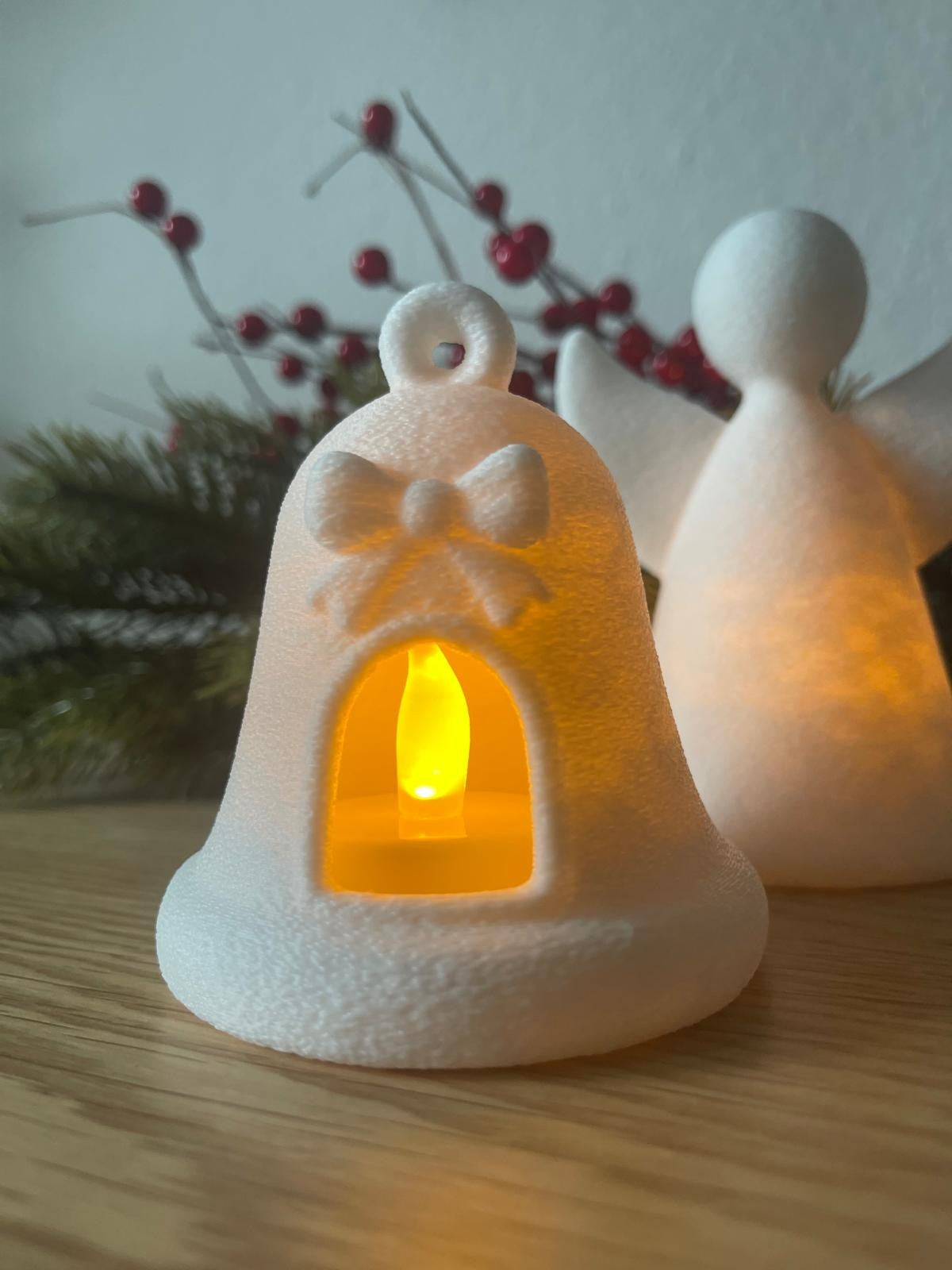 Weihnachtsglocke für LED-Teelichter – Winterdeko