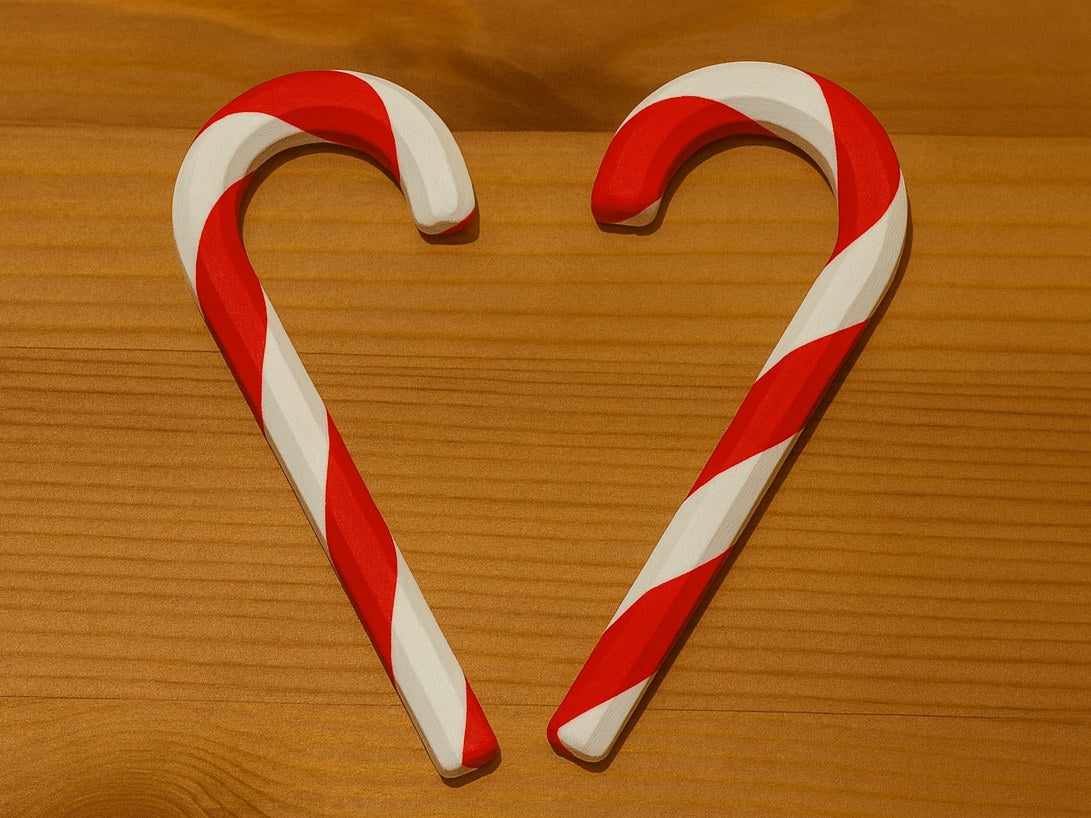 Gestreifte Zuckerstange als Weihnachtsdeko