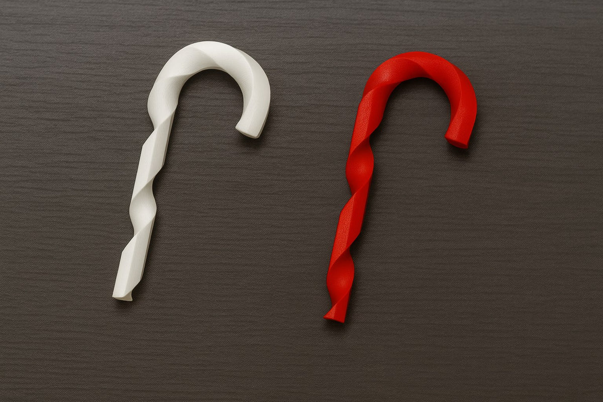 Gestreifte Zuckerstange als Weihnachtsdeko