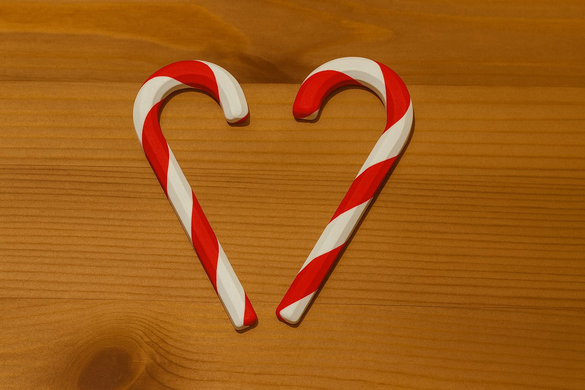 Gestreifte Zuckerstange als Weihnachtsdeko
