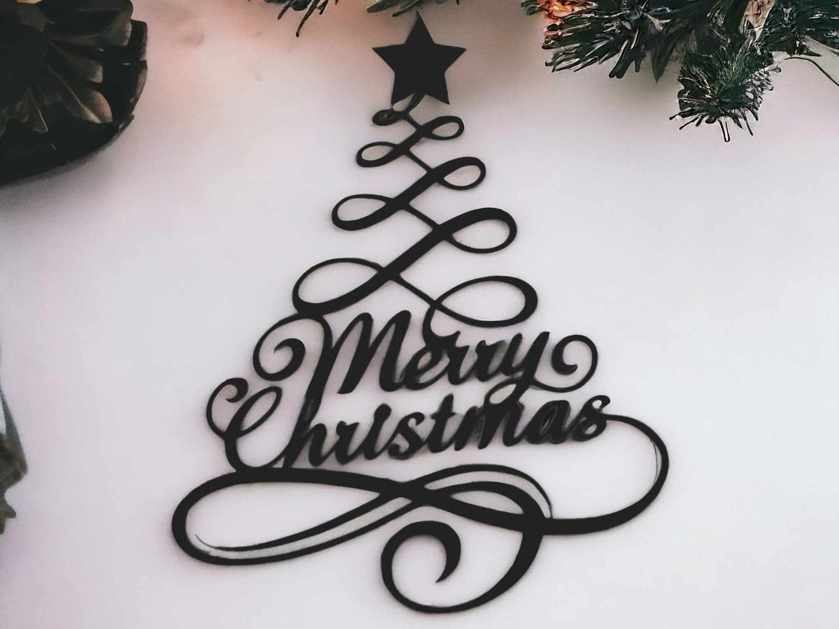 Weihnachtliche Wanddeko mit Merry Christmas