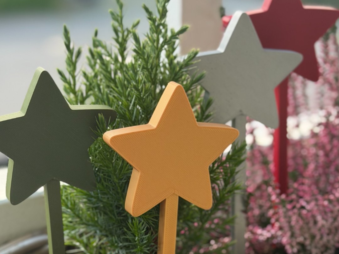 Weihnachtsstern am Stab für den Blumentopf
