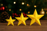 Drei Weihnachtssterne in den Größen 3, 4 und 5 cm