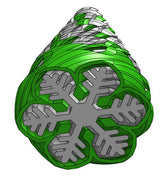Spiral-Weihnachtsbaum-Fidget in Form von Schneeflocke und Tannenbaum
