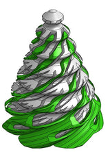 Spiral-Weihnachtsbaum-Fidget in Form von Schneeflocke und Tannenbaum