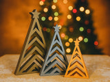Weihnachtsbaumfigur im geometrischen Design, 3 Größen