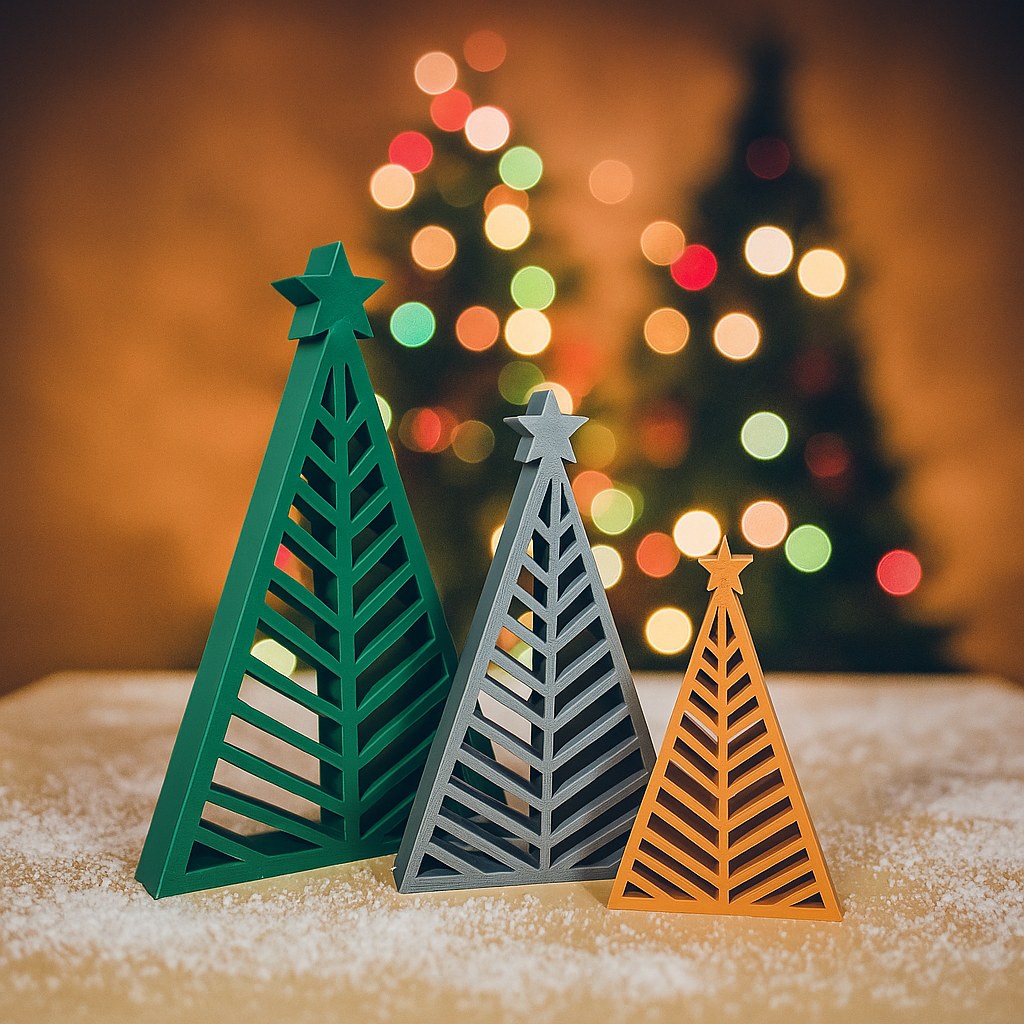 Weihnachtsbaumfigur im geometrischen Design, 3 Größen