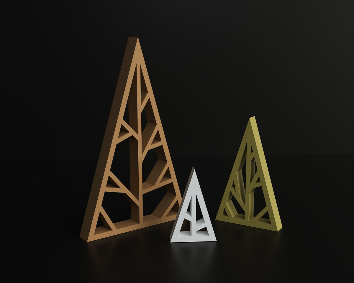 Geometrische Weihnachtsbaumfigur – stilvolle Weihnachtsdeko