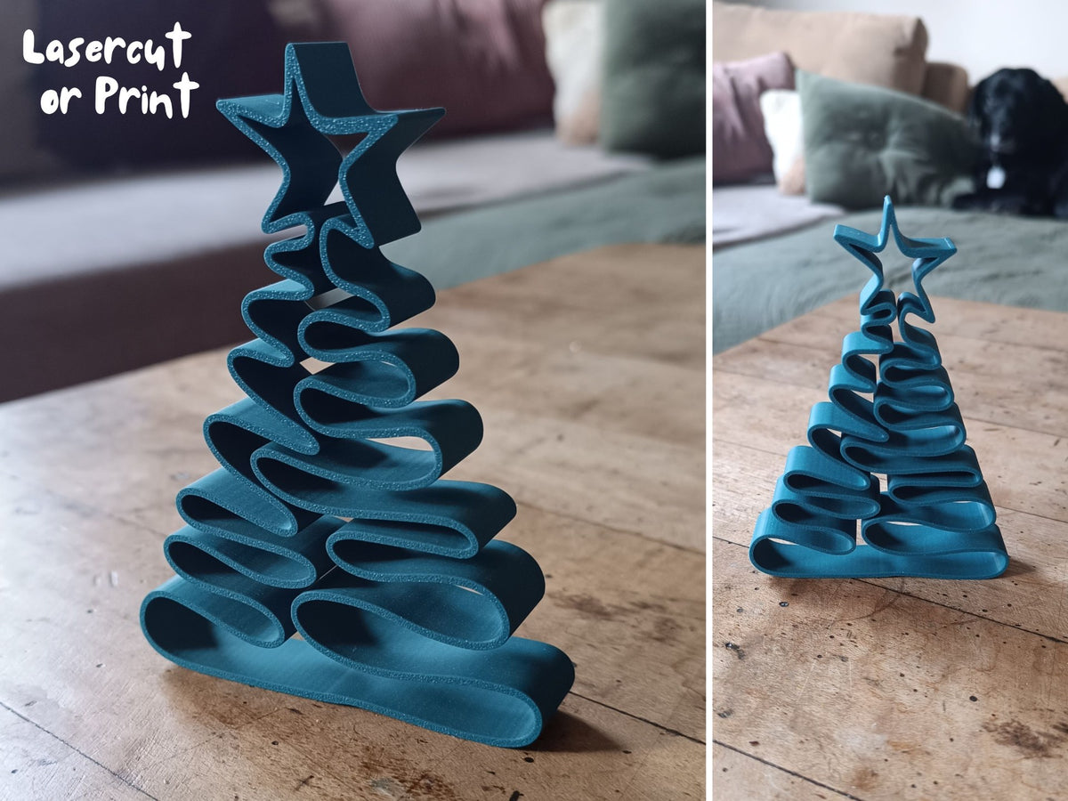 Flache Weihnachtsbaum-Deko