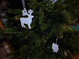Acht Christbaumanhänger in Tierform