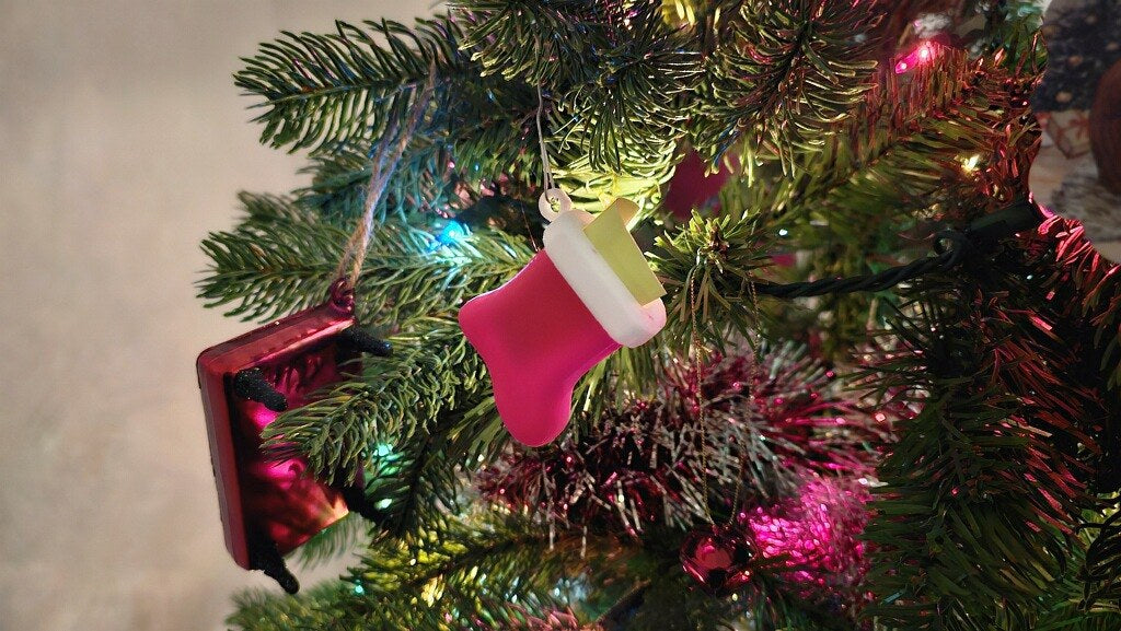 Kleiner Weihnachtsstrumpf als Christbaumschmuck