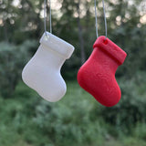 Kleiner Weihnachtsstrumpf als Christbaumschmuck mit Aufhänger