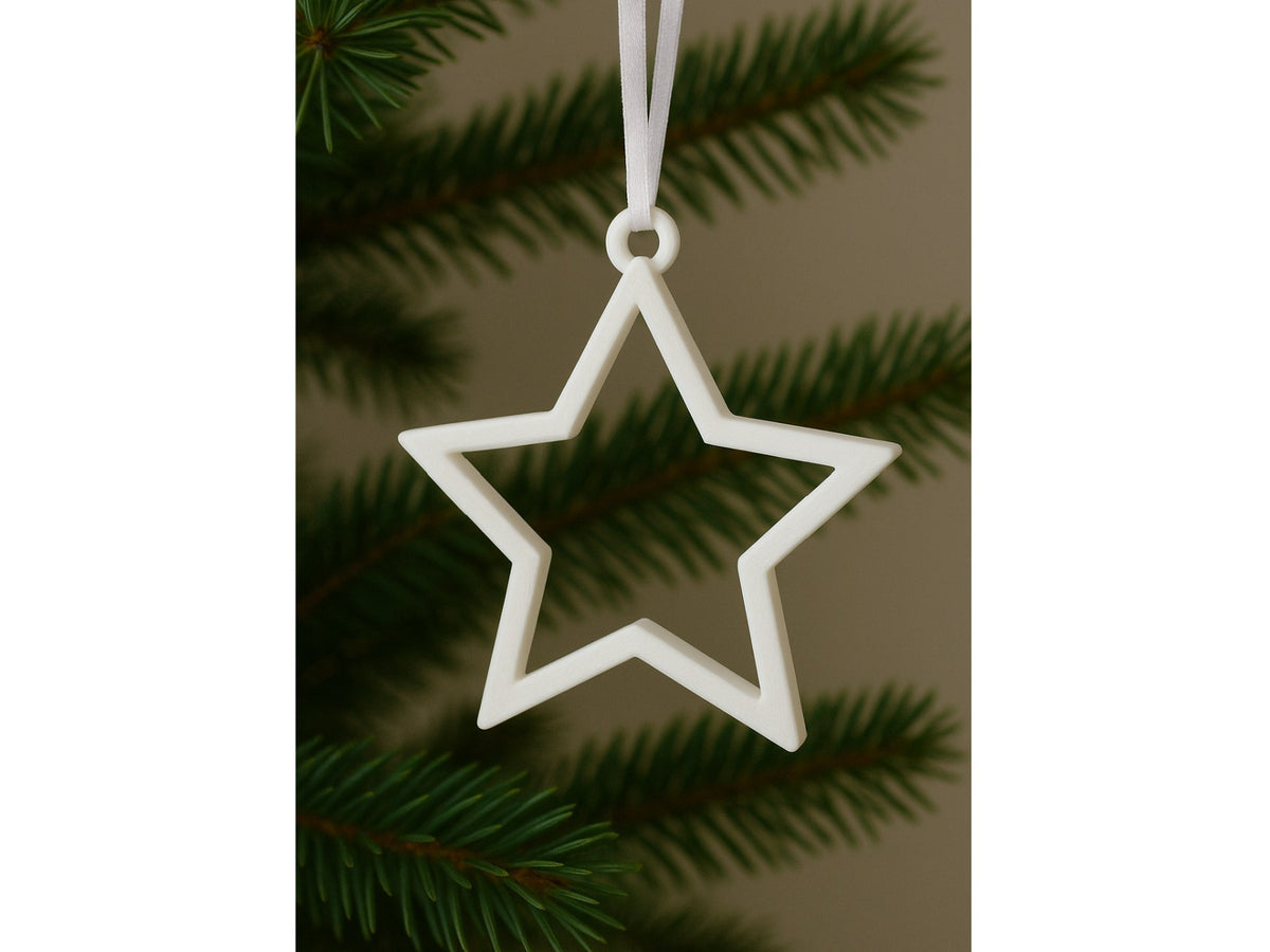Minimalistischer Stern als Christbaumschmuck mit Aufhängeöse