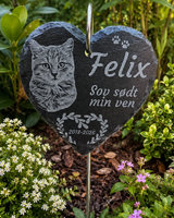 Gedenkschild / Gartenschild mit Stab – personalisiert