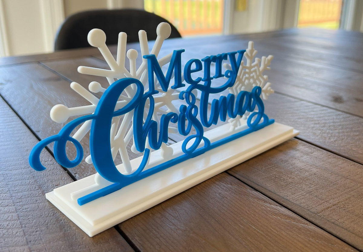 Merry-Christmas-Schild, stehende Weihnachtsdeko aus 3 Teilen