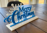 Merry-Christmas-Schild, stehende Weihnachtsdeko aus 3 Teilen