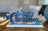 Merry-Christmas-Schild, stehende Weihnachtsdeko aus 3 Teilen
