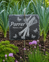 Gedenkschild / Gartenschild mit Stab – personalisiert