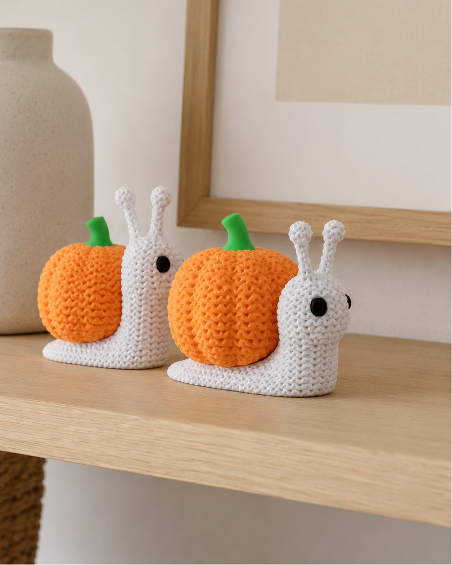Kürbis-Schnecke Figur – Halloween-Deko