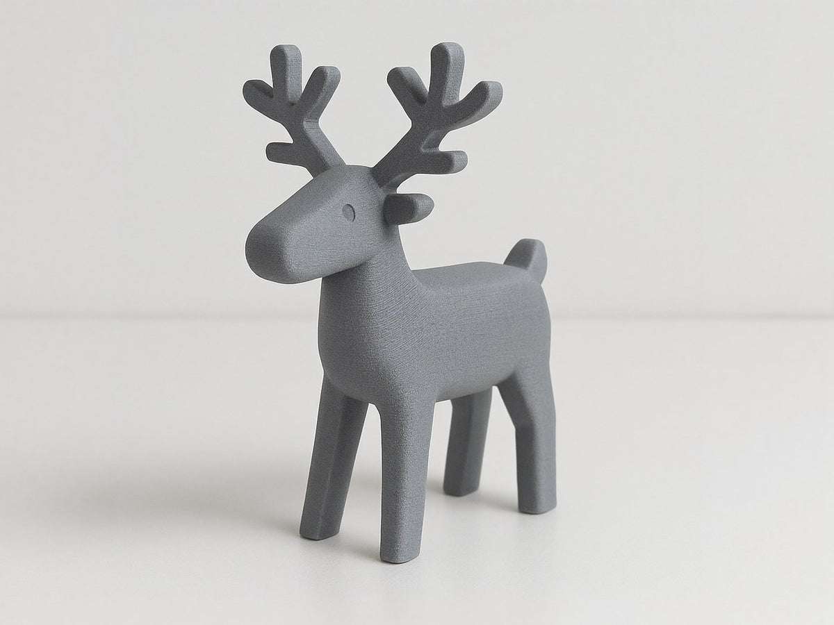 Minimalistische Rentierfigur mit klaren Linien