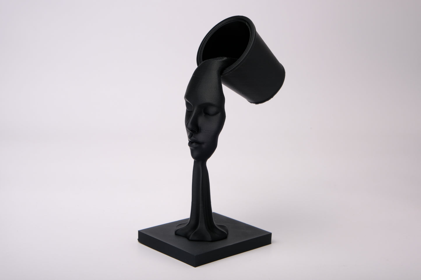 Ethereal Flow abstract surreal sculpture styled on a minimalist shelf with neutral decor