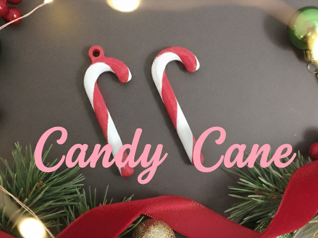 Zweifarbige Zuckerstange mit Loch zum Aufhängen