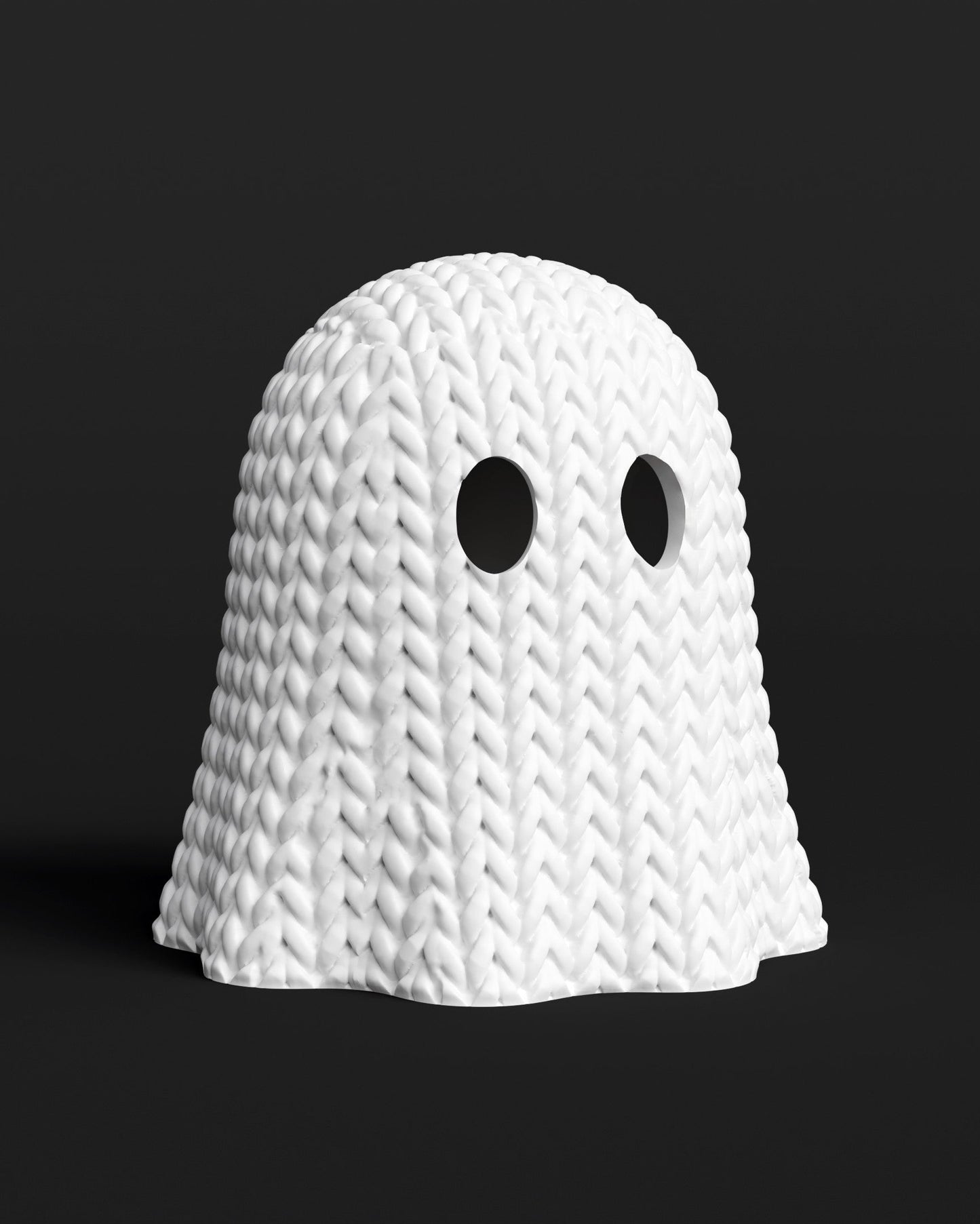 Texture detail of the crochet-look knitted ghost surface showing the open weave pattern up close