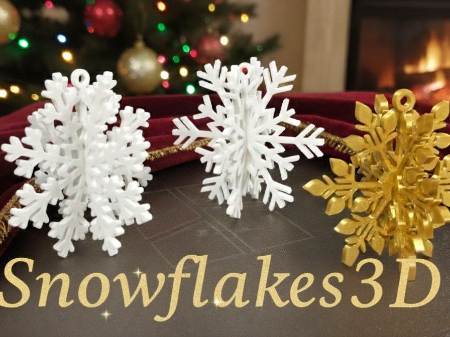 3D-Schneeflocke als Deko mit Loch zum Aufhängen