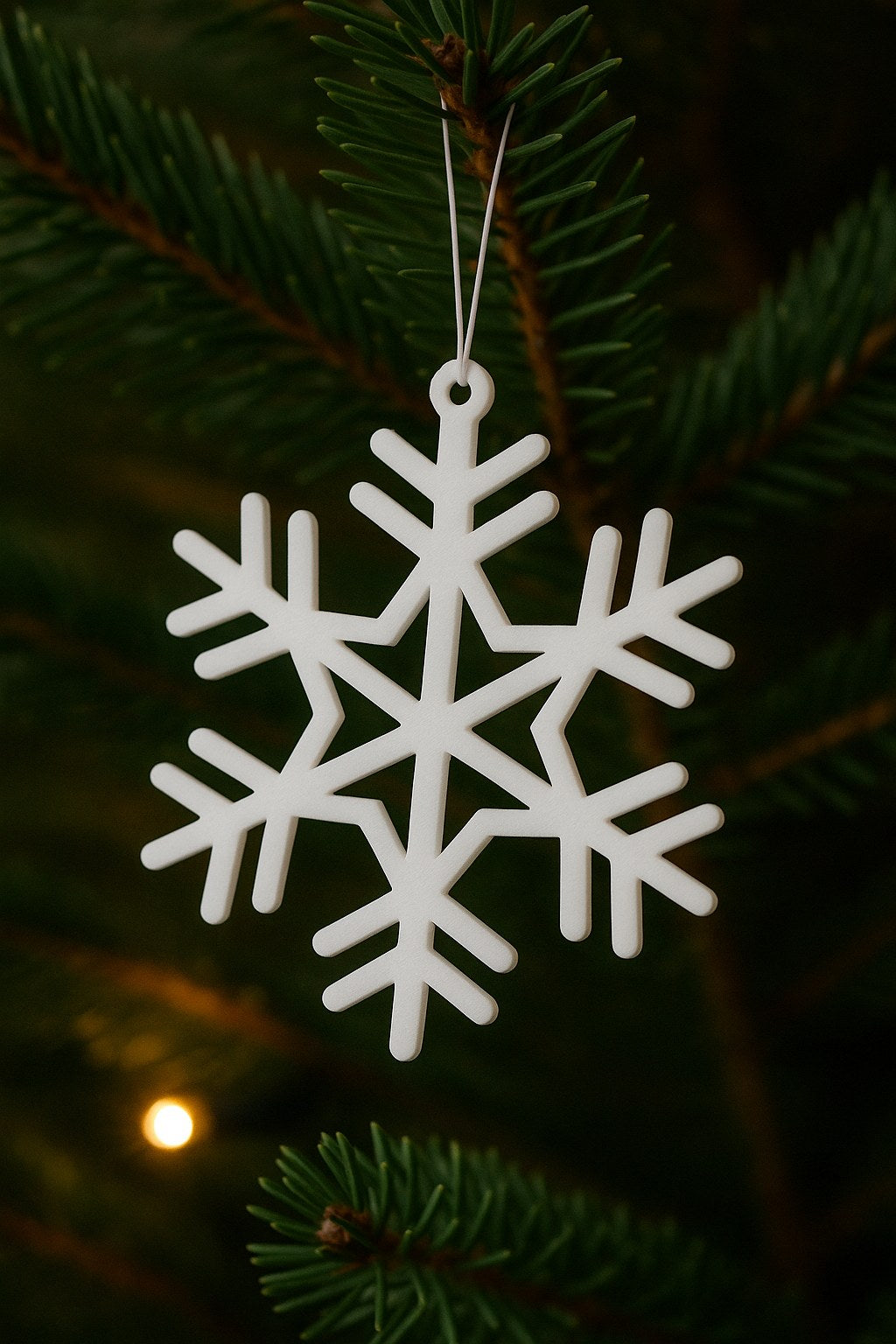 Detaillierte Schneeflocke mit Aufhängeloch