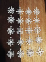Set mit 20 verschiedenen Schneeflocken