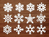 Schneeflocken-Deko – 12er-Set für den Weihnachtsbaum
